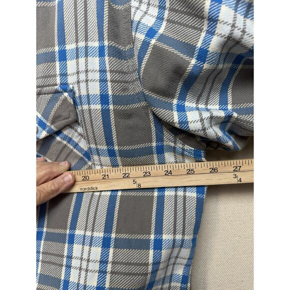 Comfort Outfitter Quilted Flannel Jacket Adult XL Blue Gray Plaid Pearl Snap - Picture 14 of 14